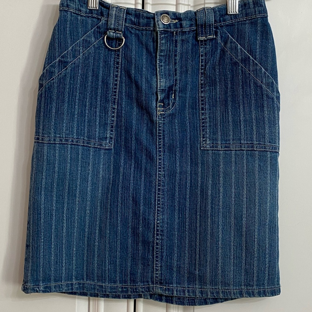 Point Zero Jean Skirt Size 27 with Front Pockets and Rear Pockets